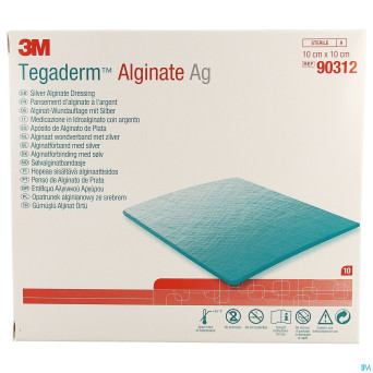 Tegaderm alginate ag    10cmx10cm 10 90312