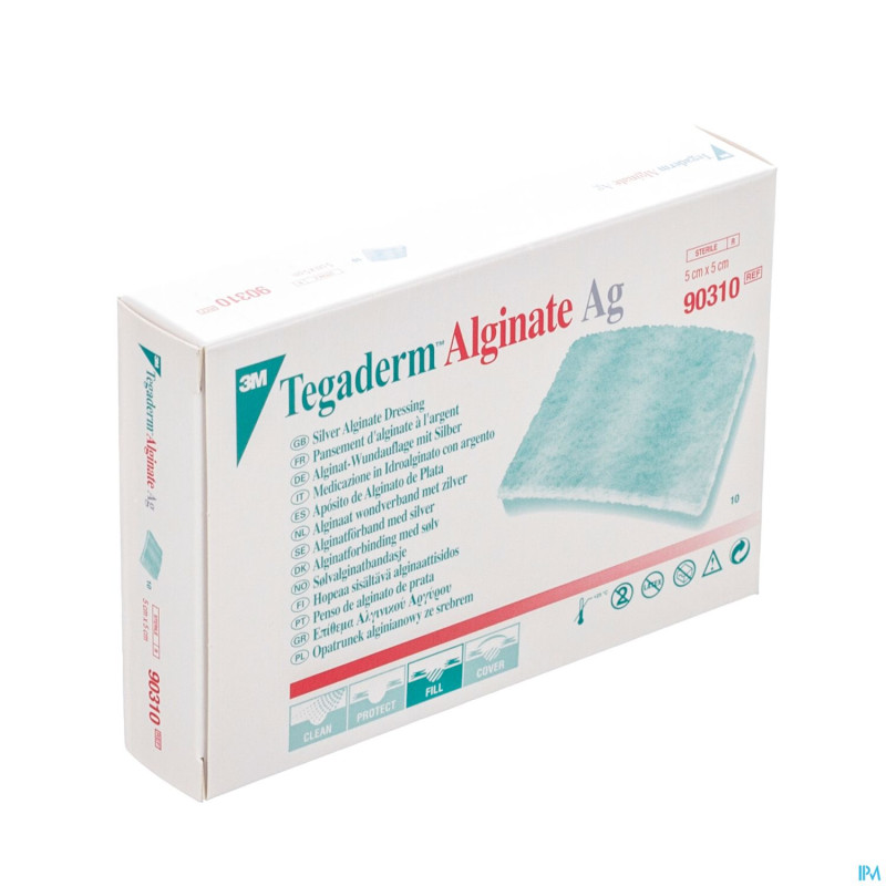 Tegaderm alginate ag    5cmx 5cm 10 90310