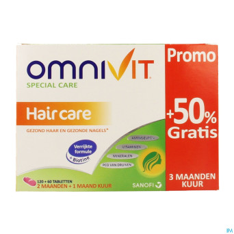 Omnivit vita cheveux    tabl 120+60 gratuit promo
