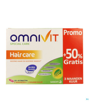 Omnivit vita cheveux    tabl 120+60 gratuit promo