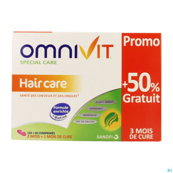 Omnivit vita cheveux    tabl 120+60 gratuit promo