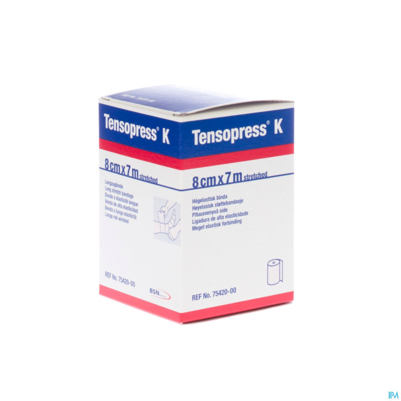 Tensopress k bande crepe  8cmx7m rouleau 1 7542000