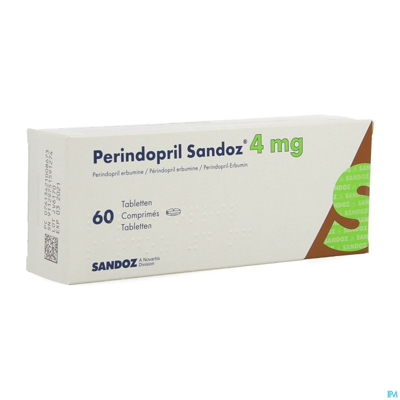Perindopril sandoz 4 mg sandoz comp  60 x 4 mg