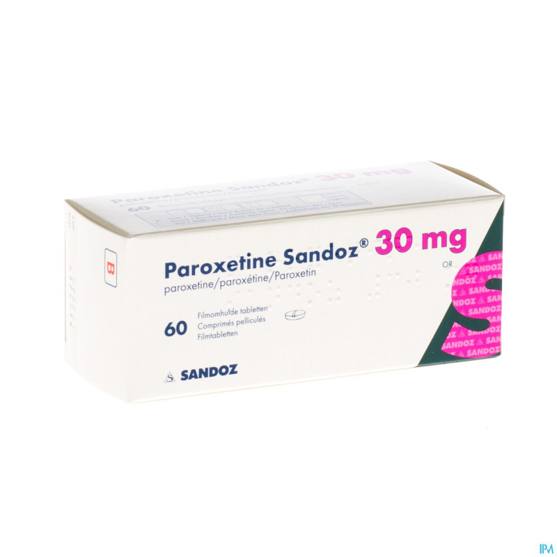 Paroxetine 30 mg sandoz comp  60 x 30 mg