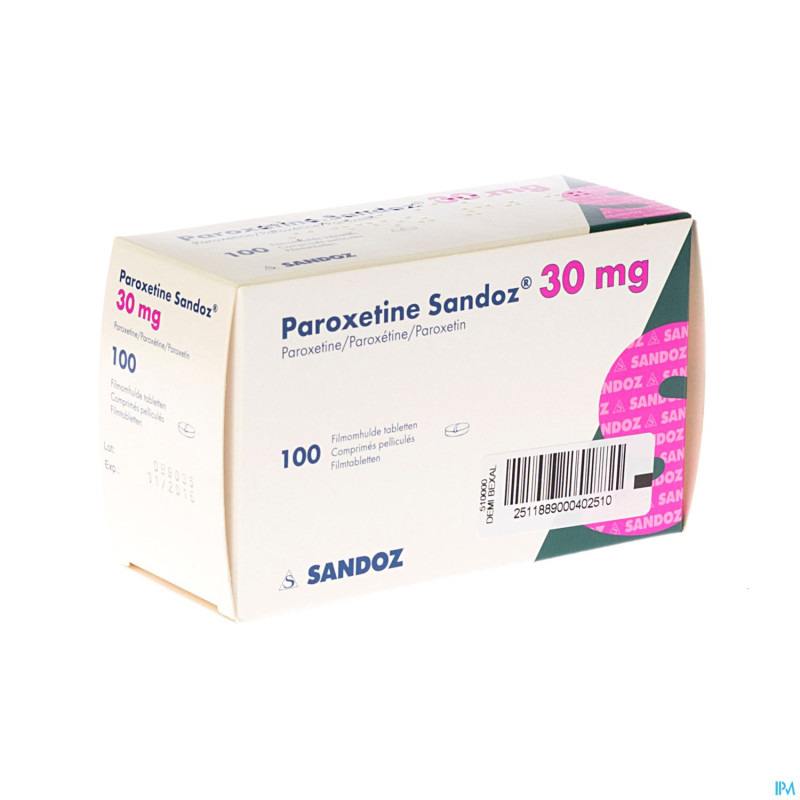 Paroxetine 30 mg sandoz comp 100 x 30 mg