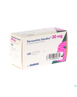 Paroxetine 30 mg sandoz comp 100 x 30 mg