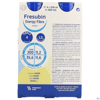 Fresubin energy fibre drink vanille    fl 4x200ml