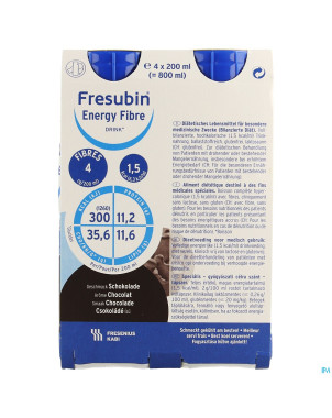 Fresubin energy fibre drink chocolat    fl 4x200ml