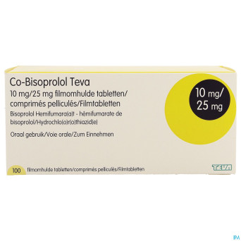 Co bisoprolol 10/25 teva comp 100