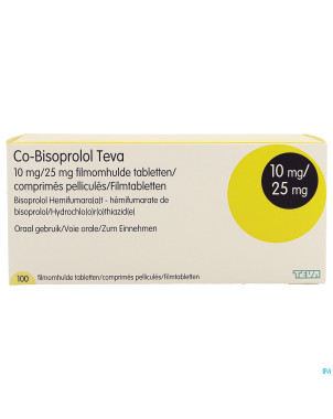 Co bisoprolol 10/25 teva comp 100