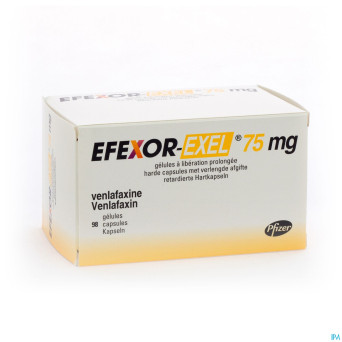 Efexor exel 75mg caps liberation prolonge 98