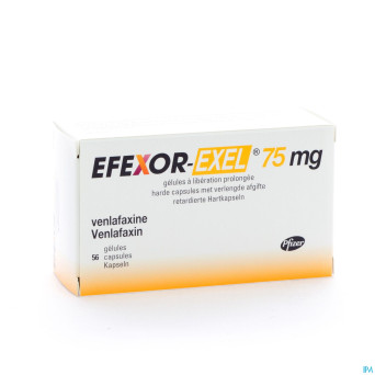 Efexor exel 75mg caps liberation prolonge 56