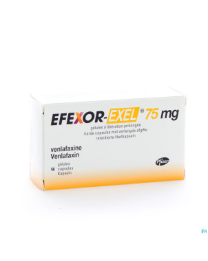 Efexor exel 75mg caps liberation prolonge 56