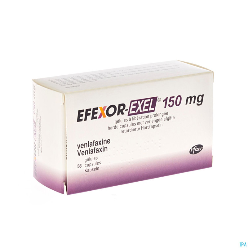 Efexor exel 150mg caps liberation prolonge 56