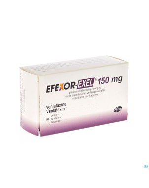 Efexor exel 150mg caps liberation prolonge 56