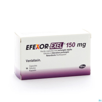 Efexor exel 150mg caps liberation prolonge 56