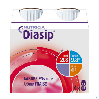 Diasip fraise    bouteille 4x200ml