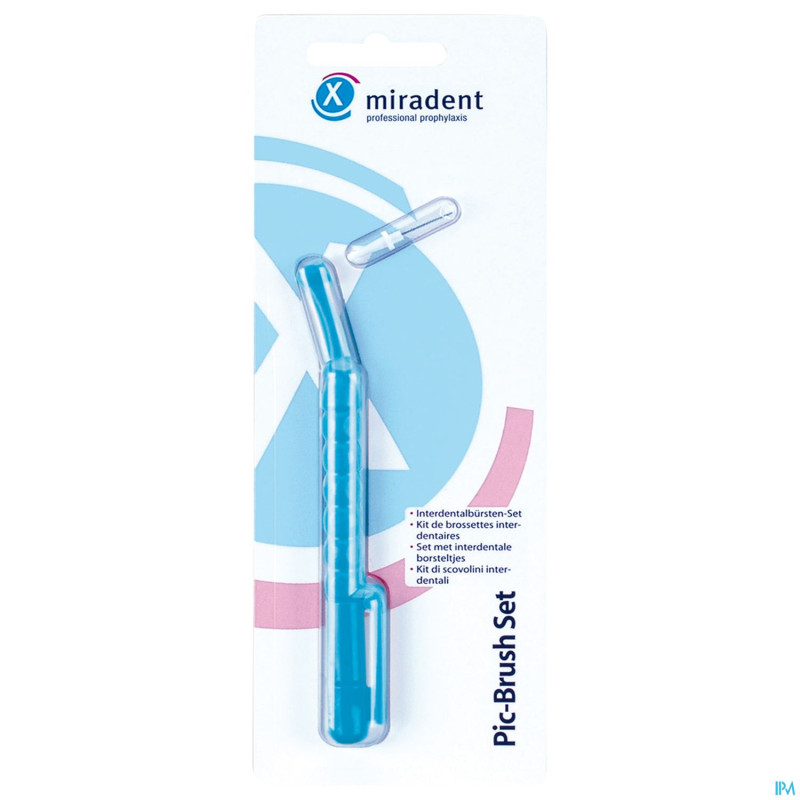 Miradent pic-brush manche bleu+brosette