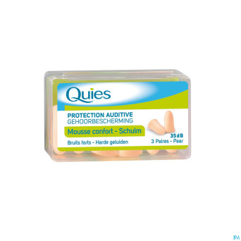 Quies protection auditive mousse chair 3 paires