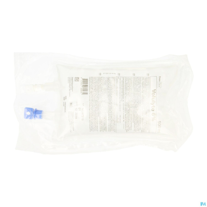 Volulyte 6% freeflex sol perf sac 20 x 500ml