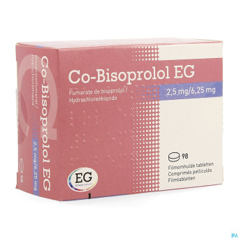 Co bisoprolol eg 2,5 mg/6,25 mg comp pell 98