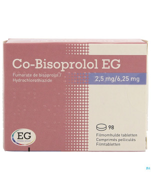 Co bisoprolol eg 2,5 mg/6,25 mg comp pell 98