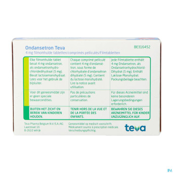 Ondansetron teva comp pell 10 x 4 mg