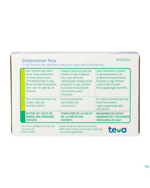 Ondansetron teva comp pell 10 x 4 mg