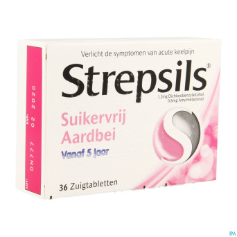 Strepsils s/sucre fraise    past 36