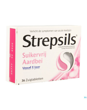Strepsils s/sucre fraise    past 36