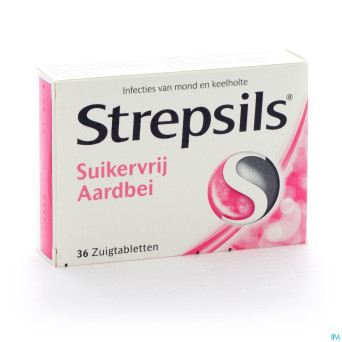 Strepsils s/sucre fraise    past 36