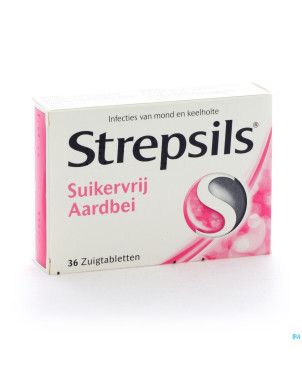 Strepsils s/sucre fraise    past 36
