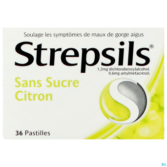 Strepsils s/sucre citron    past 36