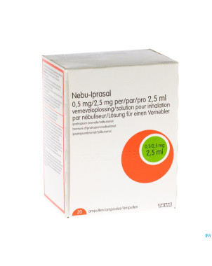 Nebu-iprasal 0,5 mg/2,5 mg sol inhal neb amp 20