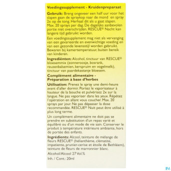 Bach rescue spray nuit    20ml