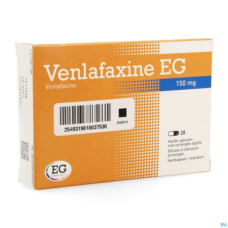 Venlafaxine eg 150 mg caps liberation prolonge 28