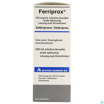 Ferriprox sol buv 100mg/ml 500ml