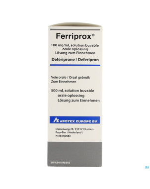 Ferriprox sol buv 100mg/ml 500ml