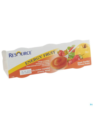 Resource energy fruit pomme-fraise  cups 3x125g