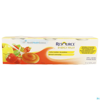 Resource energy fruit pomme-fraise  cups 3x125g