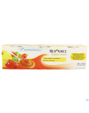 Resource energy fruit pomme-fraise  cups 3x125g