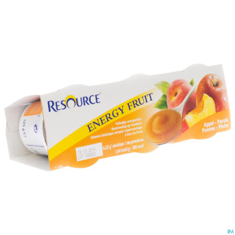 Resource energy fruit pomme-peche   cups 3x125g