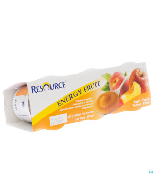Resource energy fruit pomme-peche   cups 3x125g