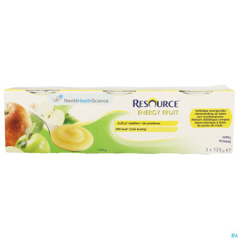 Resource energy fruit pomme    cups 3x125g