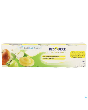 Resource energy fruit pomme    cups 3x125g