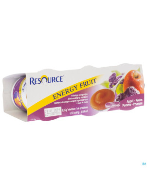 Resource energy fruit pomme-prune   cups 3x125g