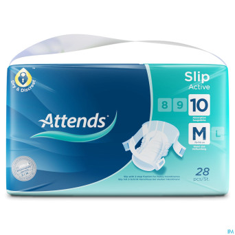 Attends slip active 10 medium  1x28