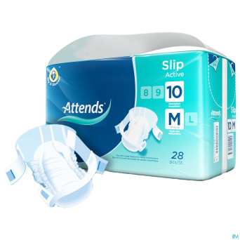 Attends slip active 10 medium  1x28