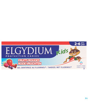 Elgydium kids dentifrice fruits rouges 2-6ans 50ml