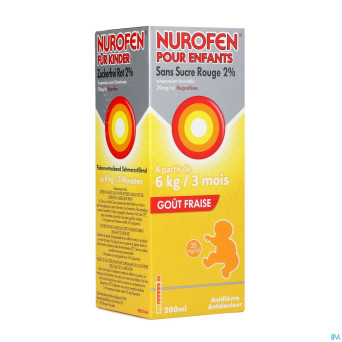 Nurofen enfant fraise susp s/sucre 2%    200ml